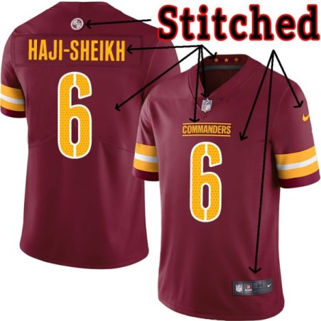 Burgundy Home Ali Haji-Sheikh Jersey Washington Commanders #6