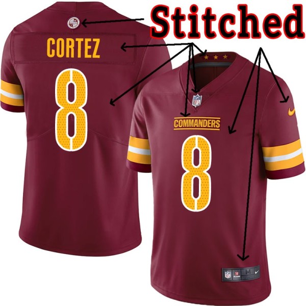 Burgundy Home Jose Cortez Jersey Washington Commanders #8