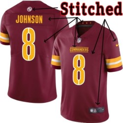 Burgundy Home Josh Johnson Jersey Washington Commanders #8