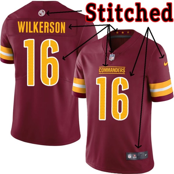 Burgundy Home Basil Wilkerson Jersey Washington Commanders #16