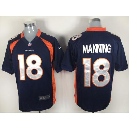 [NEW,Game] Peyton Manning Football Jersey -Denver #18 FOOTBALL Jerseys(Blue)