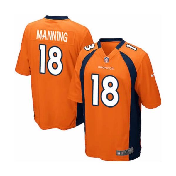 [NEW,Game] Peyton Manning Football Jersey -Denver #18 FOOTBALL Jerseys(Orange)