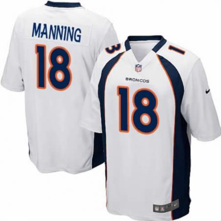 [NEW,Game] Peyton Manning Football Jersey -Denver #18 FOOTBALL Jerseys(White)