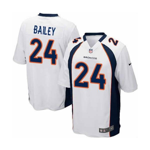 [NEW,Game] Champ Bailey Football Jersey -Denver #24 FOOTBALL Jerseys(White)