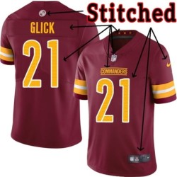 Burgundy Home Gary Glick Jersey Washington Commanders #21