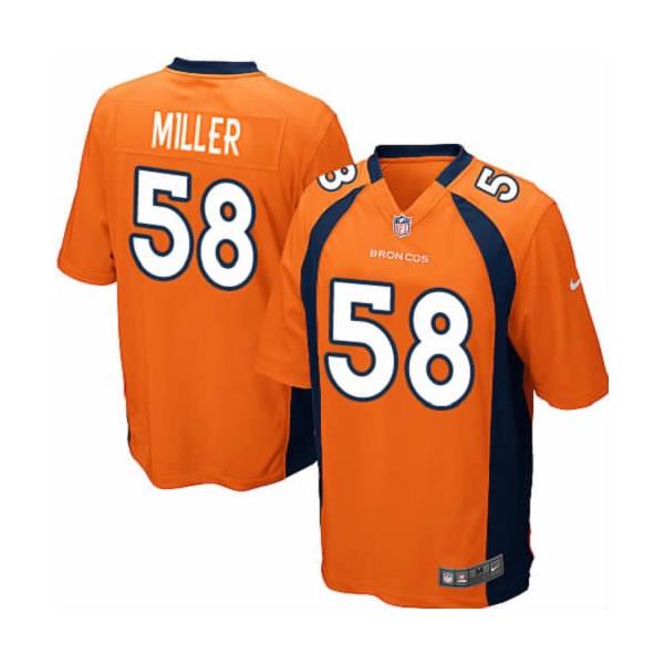 [NEW,Game] Von Miller Football Jersey -Denver #58 FOOTBALL Jerseys(Orange)