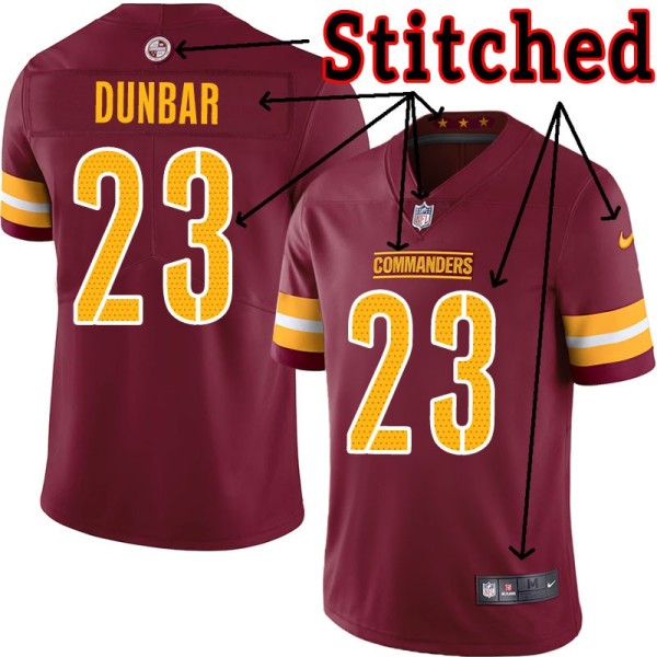 Burgundy Home Quinton Dunbar Jersey Washington Commanders #23
