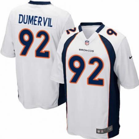 [NEW,Game] Elvis Dumervil Football Jersey -Denver #92 FOOTBALL Jerseys(White)