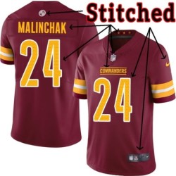 Burgundy Home Bill Malinchak Jersey Washington Commanders #24