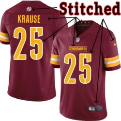 Burgundy Home Max Krause Jersey Washington Commanders #25