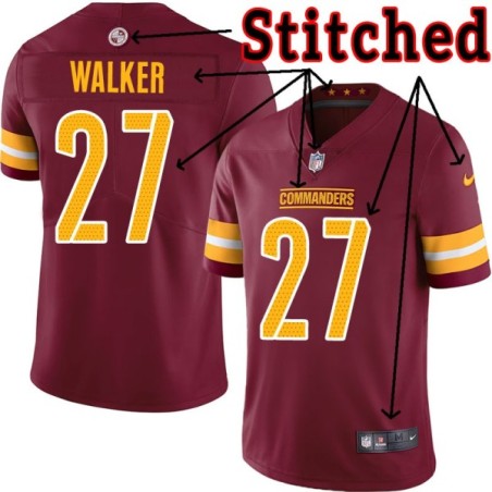 Burgundy Home Marquis Walker Jersey Washington Commanders #27