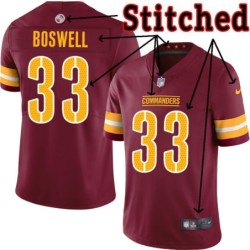 Burgundy Home Ben Boswell Jersey Washington Commanders #33