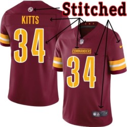 Burgundy Home Jim Kitts Jersey Washington Commanders #34