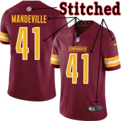 Burgundy Home Chris Mandeville Jersey Washington Commanders #41