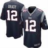 [NEW,Game] Tom Brady Football Jersey -New England #12 FOOTBALL Jerseys(Blue)