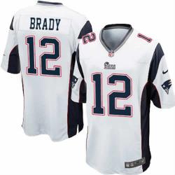 [NEW,Game] Tom Brady Football Jersey -New England #12 FOOTBALL Jerseys(White)
