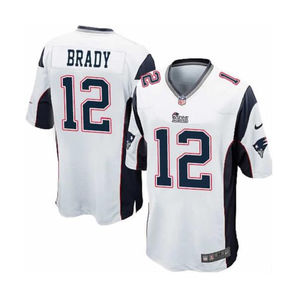 [NEW,Game] Tom Brady Football Jersey -New England #12 FOOTBALL Jerseys(White)
