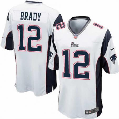 [NEW,Game] Tom Brady Football Jersey -New England #12 FOOTBALL Jerseys(White)