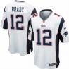 [NEW,Game] Tom Brady Football Jersey -New England #12 FOOTBALL Jerseys(White)