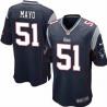 [NEW,Game] Jerod Mayo Football Jersey -New England #51 FOOTBALL Jerseys(Blue)