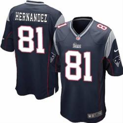 [NEW,Game] Aaron Hernandez Football Jersey -New England #81 FOOTBALL Jerseys(Blue)