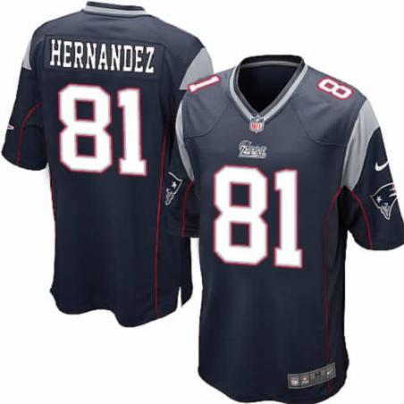 [NEW,Game] Aaron Hernandez Football Jersey -New England #81 FOOTBALL Jerseys(Blue)