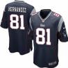 [NEW,Game] Aaron Hernandez Football Jersey -New England #81 FOOTBALL Jerseys(Blue)