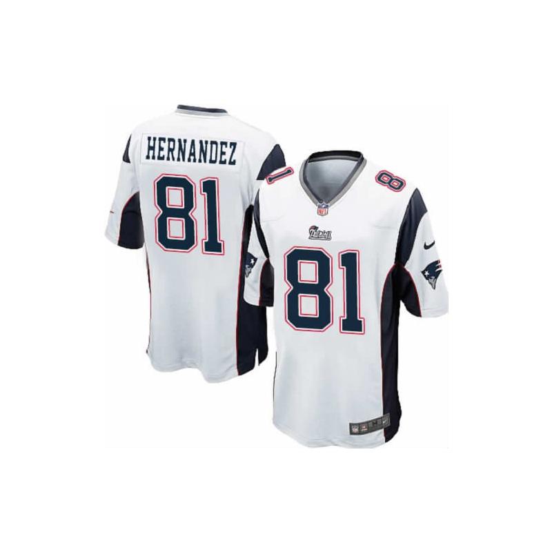 [NEW,Game] Aaron Hernandez Football Jersey -New England #81 FOOTBALL Jerseys(White)