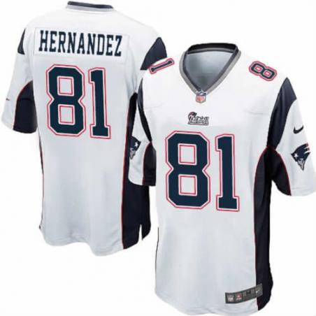 [NEW,Game] Aaron Hernandez Football Jersey -New England #81 FOOTBALL Jerseys(White)