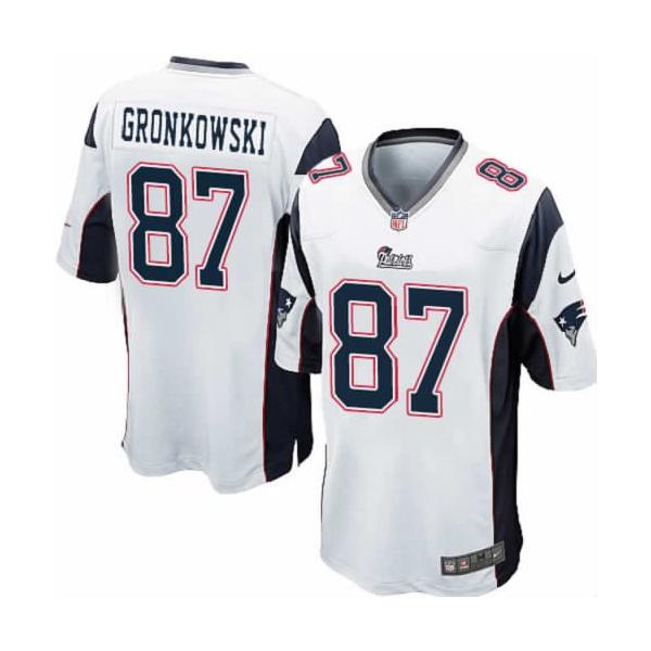 [NEW,Game] Rob Gronkowski Football Jersey -New England #87 FOOTBALL Jerseys(White)