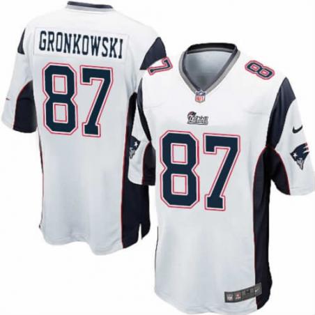 [NEW,Game] Rob Gronkowski Football Jersey -New England #87 FOOTBALL Jerseys(White)