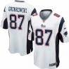 [NEW,Game] Rob Gronkowski Football Jersey -New England #87 FOOTBALL Jerseys(White)