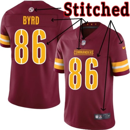 Burgundy Home Dominique Byrd Jersey Washington Commanders #86