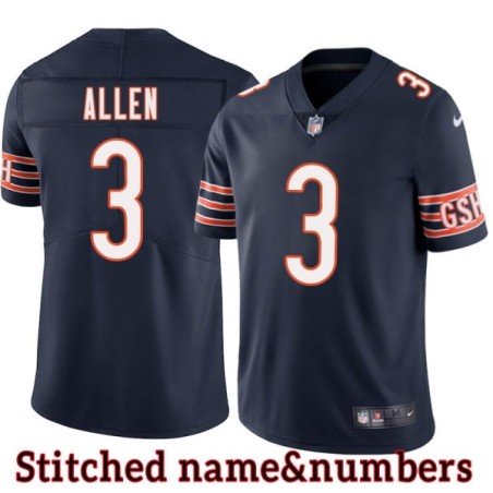 Navy Home Eddie Allen Jersey Chicago Bears #3
