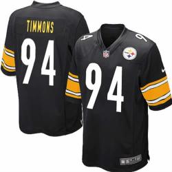 Game]Pittsburgh #94 Lawrence Timmons Football Jersey(Black)