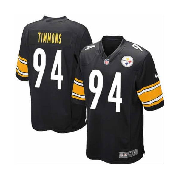 [Game]Pittsburgh #94 Lawrence Timmons Football Jersey(Black)