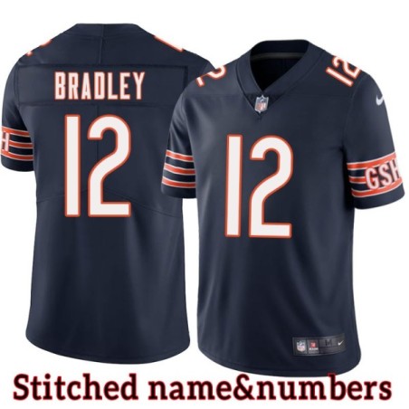 Navy Home Steve Bradley Jersey Chicago Bears #12