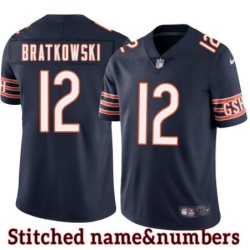 Navy Home Zeke Bratkowski Jersey Chicago Bears #12