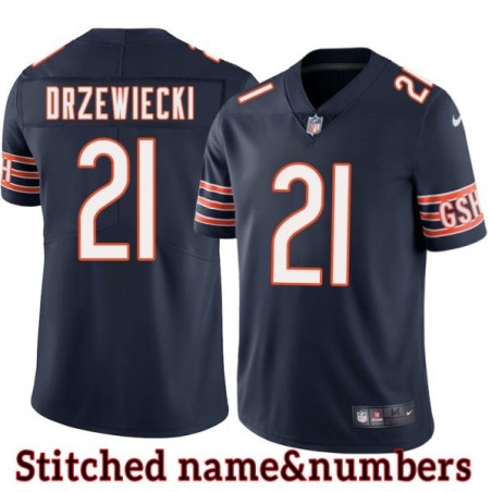 Navy Home Ron Drzewiecki Jersey Chicago Bears #21