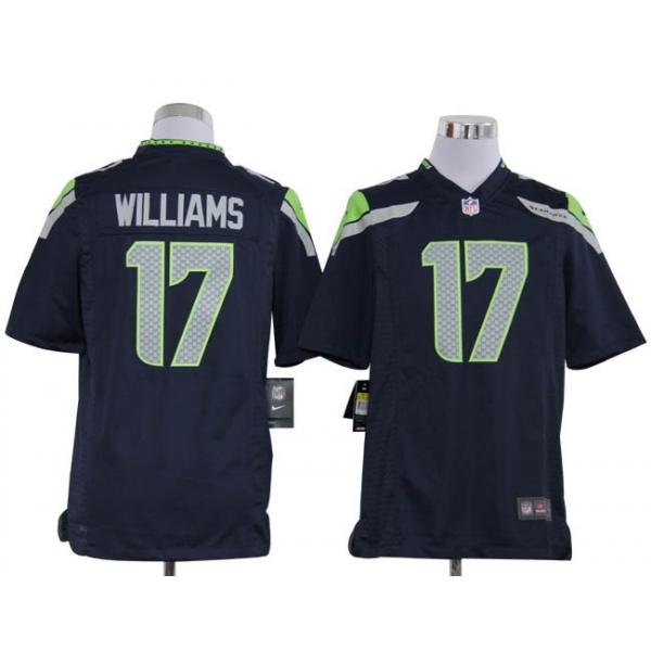 [NEW,Game] Mike Williams Football Jersey -Seattle #17 FOOTBALL Jerseys(Dark Blue)