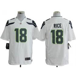 [NEW,Game] Sidney Rice Football Jersey -Seattle #18 FOOTBALL Jerseys(White)