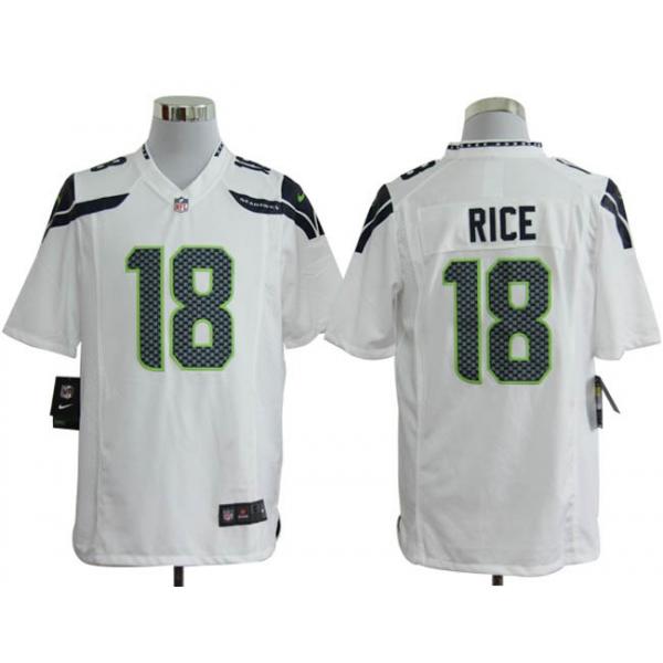 [NEW,Game] Sidney Rice Football Jersey -Seattle #18 FOOTBALL Jerseys(White)