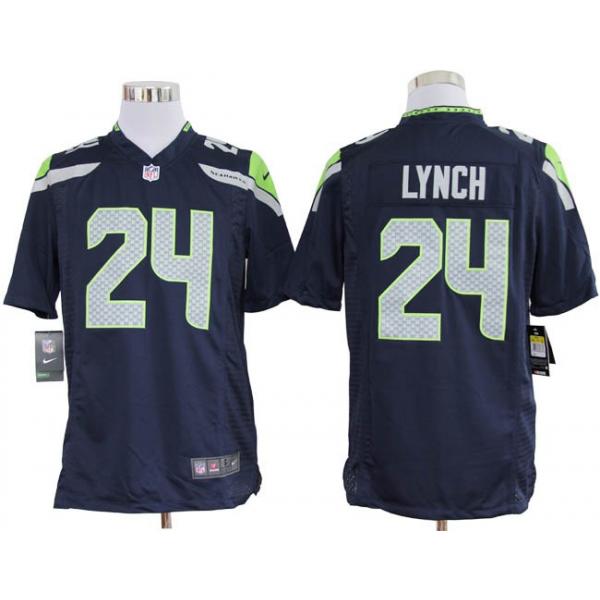 [NEW,Game] Marshawn Lynch Football Jersey -Seattle #24 FOOTBALL Jerseys(Blue)