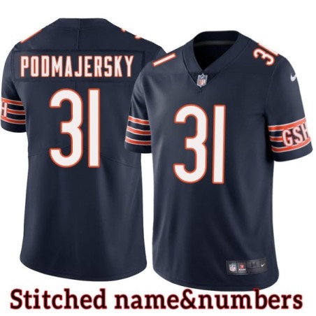 Navy Home Paul Podmajersky Jersey Chicago Bears #31