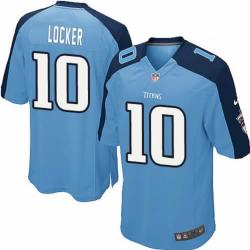 [NEW,Game] Jake Locker Football Jersey -Tennessee #10 FOOTBALL Jerseys(Light Blue)