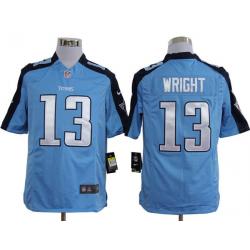 [NEW,Game] Kendall Wright Football Jersey -Tennessee #13 FOOTBALL Jerseys(Light Blue)