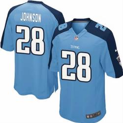 [NEW,Game] Chris Johnson Football Jersey -Tennessee #28 FOOTBALL Jerseys(Light Blue)