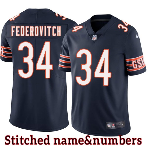 Navy Home John Federovitch Jersey Chicago Bears #34