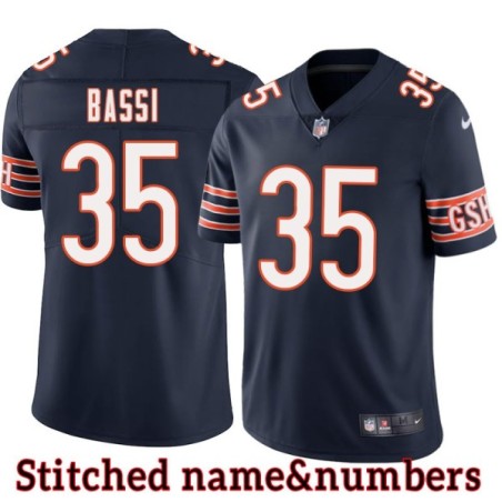 Navy Home Dick Bassi Jersey Chicago Bears #35
