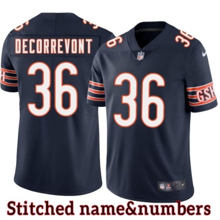 Navy Home Billy deCorrevont Jersey Chicago Bears #36